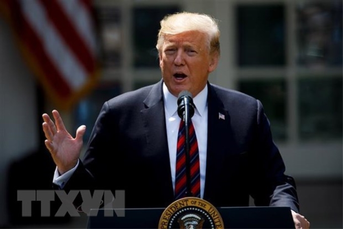 Tổng thống Mỹ Donald Trump phát biểu tại Washington, DC ngày 16/5/2019. (Ảnh: THX/TTXVN)