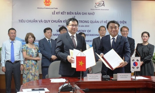 Việt Nam-Hàn Quốc ký biên bản ghi nhớ trong quản lý hệ thống điện