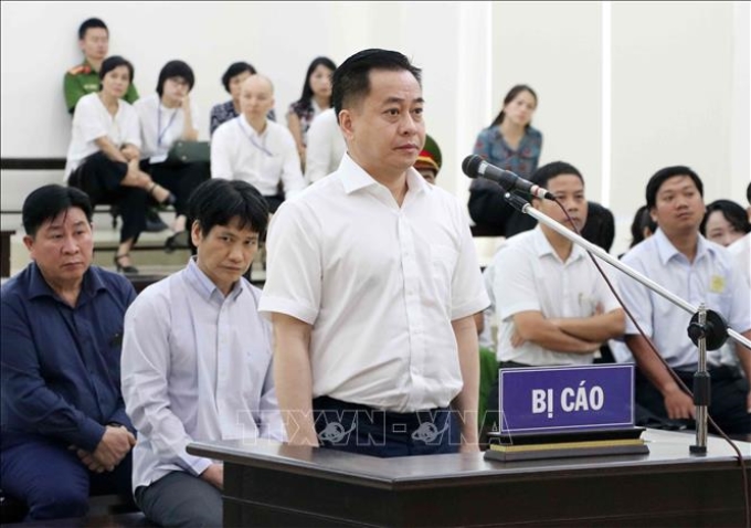 Bị cáo Phan Văn Anh Vũ tại phiên xét xử phúc thẩm. (Ảnh: TTXVN)