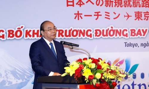 Thủ tướng Nguyễn Xuân Phúc dự lễ công bố 2 đường bay mới tới Nhật Bản
