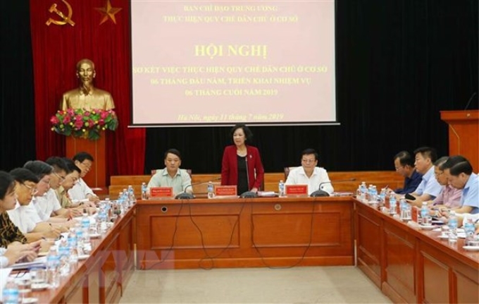 Ủy viên Bộ Chính trị, Bí thư Trung ương Đảng, Trưởng Ban Dân vận Trung ương Trương Thị Mai phát biểu. (Ảnh: TTXVN)