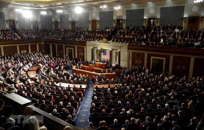 Toàn cảnh phiên họp Quốc hội Mỹ tại Washington, DC. (Ảnh: AFP/TTXVN)