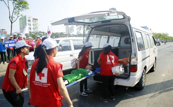 Hội Chữ thập đỏ các cấp thường xuyên tập huấn sơ cấp cứu cho các hội viên. (Ảnh: nhandan.com.vn)