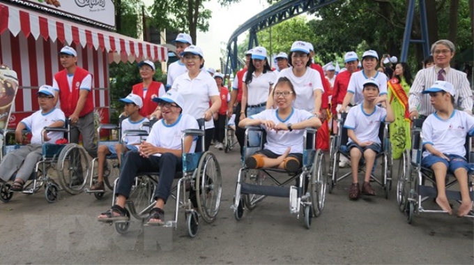 Đi bộ đồng hành Vì nạn nhân chất độc da cam và người khuyết tật nghèo năm 2019 tại TP. Hồ Chí Minh. (Ảnh minh họa: TTXVN)