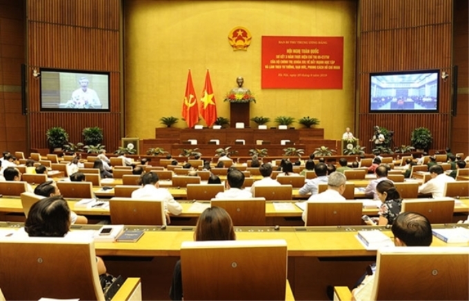 Hội nghị toàn quốc sơ kết ba năm thực hiện Chỉ thị số 05-CT/TW của Bộ Chính trị được tổ chức ngày 20/8 tại Hà Nội. (Ảnh: nhandan.com.vn)