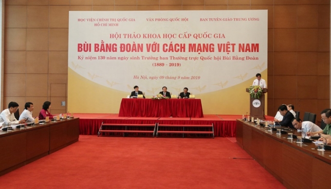 Toàn cảnh hội thảo khoa học quốc gia &quot;Bùi Bằng Đoàn với cách mạng Việt Nam&quot;.