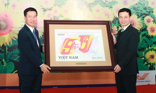 Phát hành đặc biệt bộ tem bưu chính Kỷ niệm 90 năm Ngày thành lập Đảng Cộng sản Việt Nam