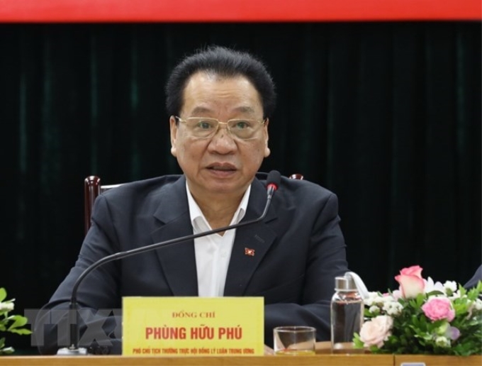 Giáo sư-Tiến sỹ Phùng Hữu Phú, Phó Chủ tịch Thường trực Hội đồng Lý luận Trung ương. (Ảnh: Văn Điệp/TTXVN)