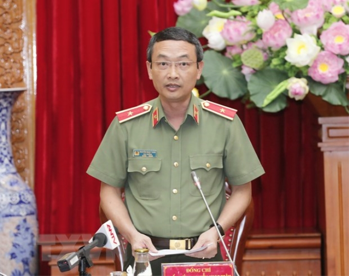 Thiếu tướng Nguyễn Ngọc Toàn, Cục trưởng Cục Công tác Đảng và Công tác Chính trị phát biểu. (Ảnh: Doãn Tấn/TTXVN)