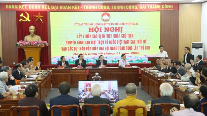 Ủy ban Trung ương Mặt trận Tổ quốc Việt Nam đã tổ chức 4 Hội nghị, đã tổng hợp được 65 ý kiến phát biểu trực tiếp và trên 240 ý kiến đóng góp bằng văn bản vào Dự thảo Văn kiện Đại hội XIII