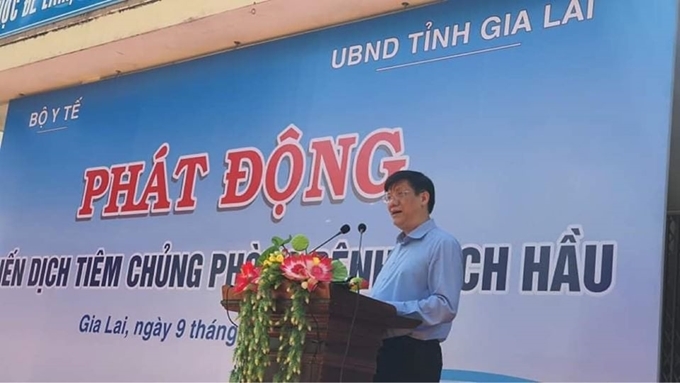 GS.TS Nguyễn Thanh Long, Quyền Bộ trưởng Bộ Y tế  phát biểu tại buổi lễ.