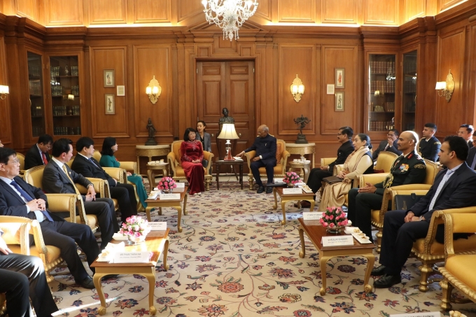 Phó Chủ tịch nước Đặng Thị Ngọc Thịnh hội kiến với Tổng thống Cộng hòa Ấn Độ Ram Nath Kovind