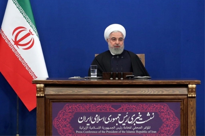 Ông Hassan Rouhani phát biểu tại cuộc họp báo ở Tehran ngày 16-2. (Ảnh: Reuters)