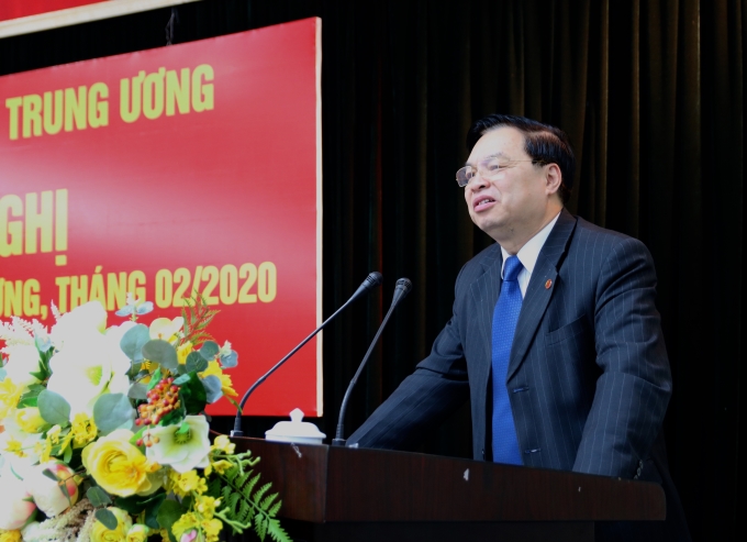 Phó trưởng ban Tuyên giáo Trung ương Lê Mạnh Hùng phát biểu kết luận Hội nghị. (Ảnh: TA)