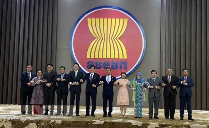 Đại diện các nước trong Ủy ban hợp tác chung ASEAN-Nhật Bản (AJJCC). (Ảnh: Hữu Chiến/TTXVN)