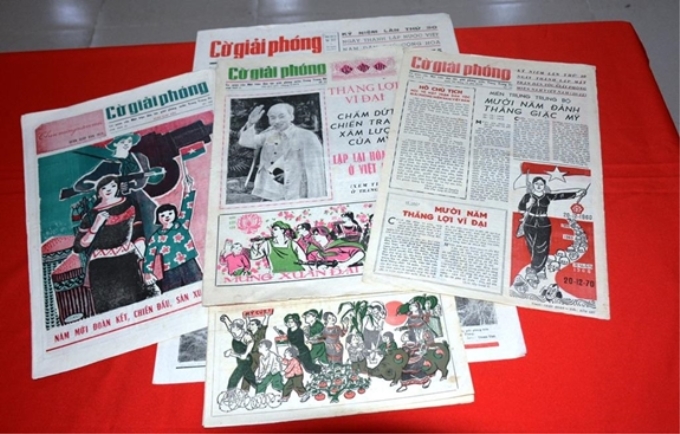 Báo Cờ giải phóng được lưu giữ tại Bảo tàng Báo chí Việt Nam. (Ảnh: qdnd.vn).