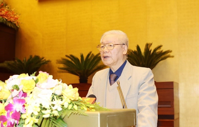 Tổng Bí thư, Chủ tịch nước Nguyễn Phú Trọng phát biểu chỉ đạo Hội nghị. (Ảnh: Trí Dũng/TTXVN)