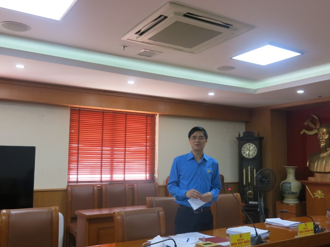 Đồng chí Ngọ Duy Hiểu - Phó Chủ tịch Tổng LĐLĐVN phát biểu