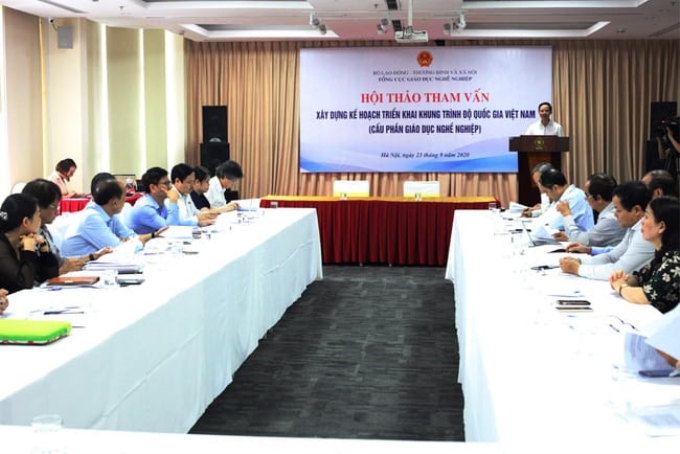 Hội thảo tham vấn về dự thảo Kế hoạch triển khai Khung trình độ quốc gia Việt Nam đối với giáo dục nghề nghiệp
            diễn ra ngày 23/09/2020.