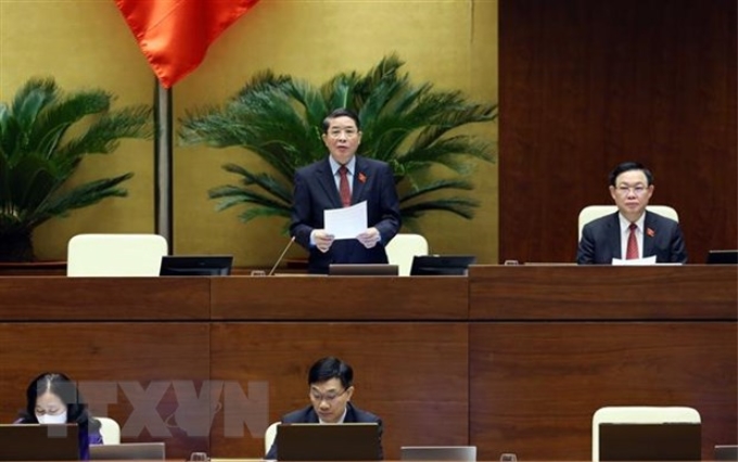 Phó Chủ tịch Quốc hội Nguyễn Đức Hải điều hành phiên họp. (Ảnh: Phạm Kiên/TTXVN)