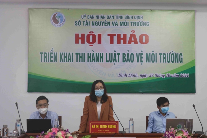 Phó Giám đốc Sở Tài nguyên và Môi trường Hà Thị Thanh Hương phát biểu khai mạc Hội thảo