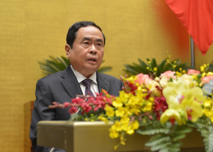 Chủ tịch Ủy ban Trung ương Mặt trận Tổ quốc Việt Nam Trần Thanh Mẫn trình bày Báo cáo tổng hợp ý kiến, kiến nghị của cử tri và nhân dân gửi đến kỳ họp thứ 11, Quốc hội khóa XIV.