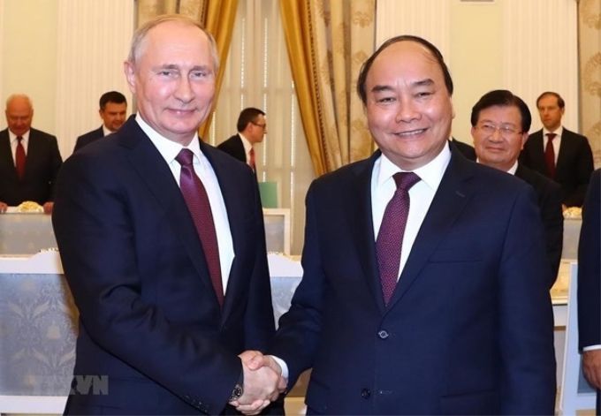 Quang cảnh buổi hội kiến giữa hai nhà lãnh đạo Việt Nam-Nga hồi tháng 5/2019. (Ảnh: Thống Nhất/TTXVN)