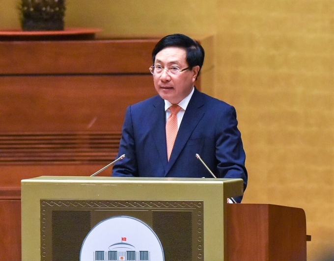 Phó Thủ tướng Thường trực Chính phủ Phạm Bình Minh phát biểu tại Hội nghị. (Ảnh: TA)