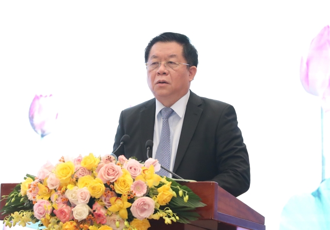 Đồng chí Nguyễn Trọng Nghĩa, Bí thư Trung ương Đảng, Trưởng Ban Tuyên giáo Trung ương phát biểu kết luận Hội nghị. (Ảnh: TA)