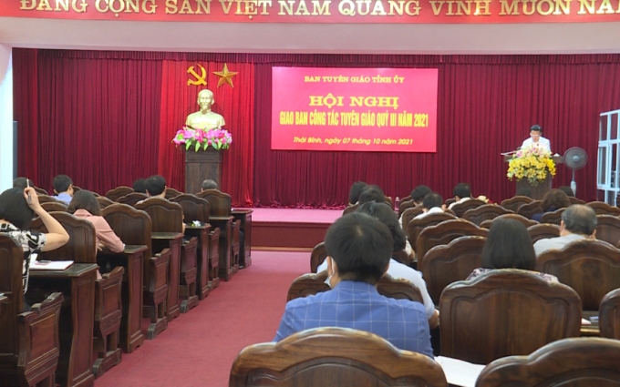 Hội nghị giao ban công tác tuyên giáo, đánh giá kết quả đạt được trong quý III, triển khai phương hướng nhiệm vụ quý IV năm 2021