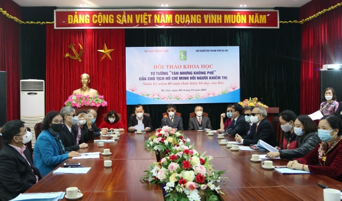 Đại biểu tham dự Hội thảo tại điểm cầu chính Hà Nội. (Ảnh: DP)