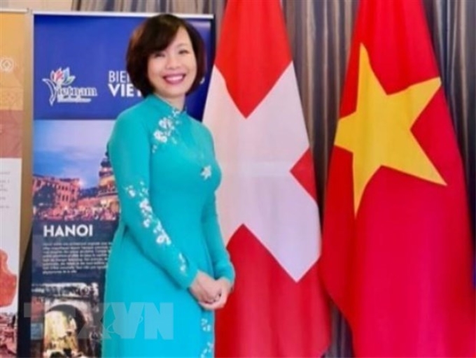 Đại sứ Đặc mệnh toàn quyền Việt Nam tại Thụy Sỹ Lê Linh Lan. (Nguồn: TTXVN phát)