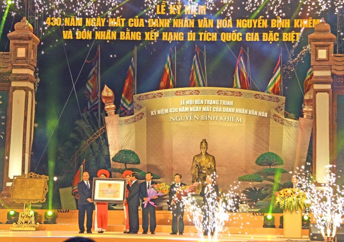 Lễ đón bằng công nhận Di tích Quốc gia đặc biệt Đền thờ Nguyễn Bỉnh Khiêm