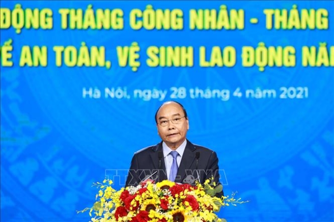 Chủ tịch nước Nguyễn Xuân Phúc phát biểu tại Lễ kỷ niệm. Ảnh: Thống Nhất/TTXVN
