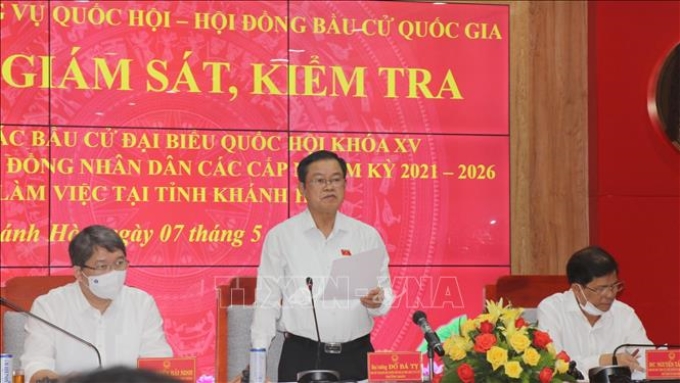 Đại tướng Đỗ Bá Tỵ, Phó Chủ tịch Quốc hội, phát biểu chỉ đạo tại buổi làm việc.