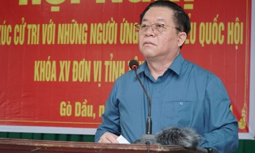 Trưởng ban Tuyên giáo Trung ương và các ứng cử viên đại biểu Quốc hội Khóa XV tiếp xúc cử tri tại Tây Ninh​