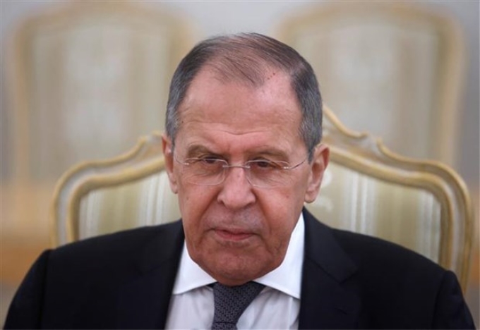 Ngoại trưởng Nga Sergei Lavrov phát biểu tại một cuộc họp ở Moskva, ngày 12/5/2021. (Ảnh: AFP/TTXVN)