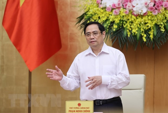 Thủ tướng Chính phủ Phạm Minh Chính chủ trì phiên họp Chính phủ thường kỳ tháng Sáu. (Ảnh: Dương Giang/TTXVN)