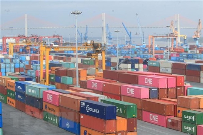 Container hàng hóa tại cảng Hải Phòng. (Ảnh: TTXVN)