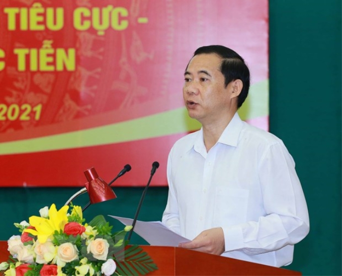 Ông Nguyễn Thái Học, Phó Trưởng Ban Nội chính Trung ương phát biểu khai mạc hội thảo. (Ảnh: Phương Hoa/TTXVN)