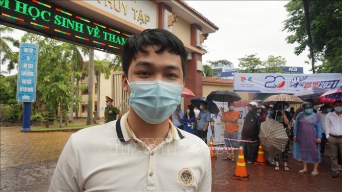 Thí sinh Nguyễn Văn Tuấn, quê huyện Anh Sơn, hiện là chiến sỹ phục vụ có thời hạn tại Trại tạm giam Công an tỉnh Nghệ An.