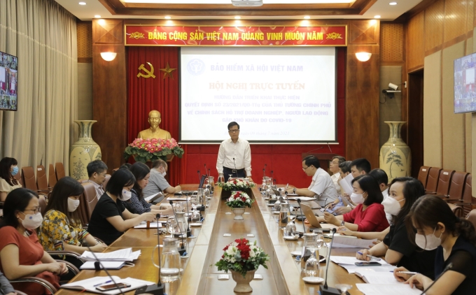 Phó Tổng Giám đốc BHXH Việt Nam Trần Đình Liệu phát biểu chỉ đạo hội nghị. (Ảnh: Quý Trọng)