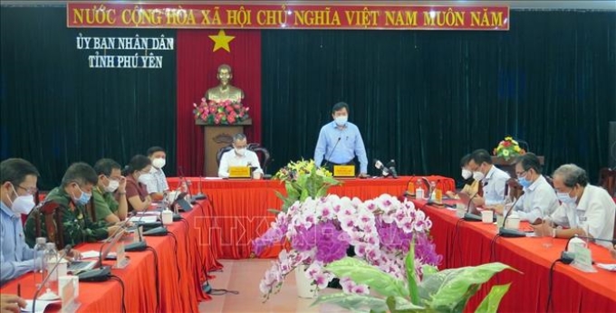 Ông Trần Hữu Thế, Chủ tịch UBND tỉnh Phú Yên phát biểu. Ảnh: Xuân Triệu/TTXVN