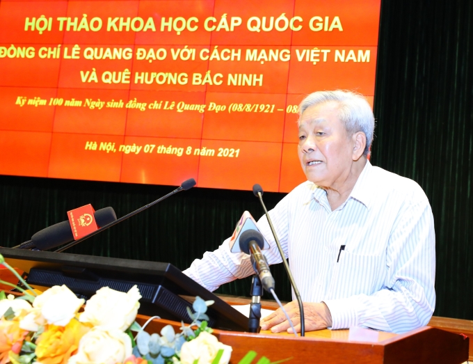 Đồng chí Nguyễn Túc chia sẻ những kỷ niệm về đồng chí Lê Quang Đạo.