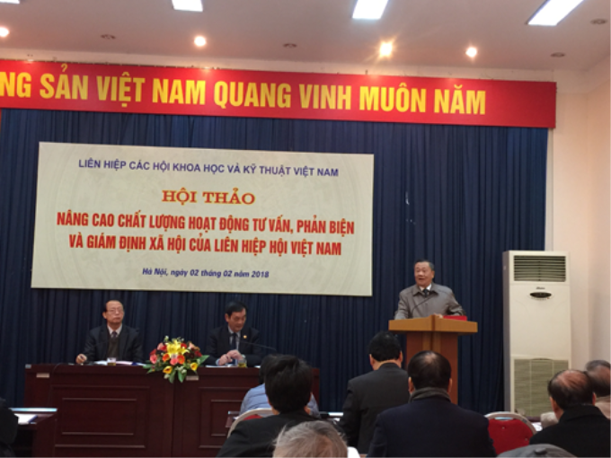 Hội thảo “Tổng kết hoạt động tư vấn, phản biện và giám định xã hội trong hệ thống Liên hiệp Hội Việt Nam” diễn ra ngày 2/2/2018, tại Hà Nội.