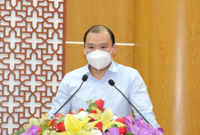 Phó Trưởng Ban Tuyên giáo Trung ương Lê Hải Bình phát biểu tại buổi làm việc.