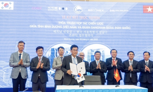 UBND tỉnh Bình Dương và quận Gangnam, Thành phố Seoul Hàn Quốc tổ chức lễ ký kết trực tuyến thỏa thuận hợp tác chiến lược