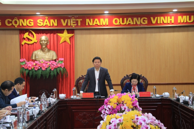 Đồng chí Trần Thanh Lâm phát biểu kết luận tại buổi làm việc