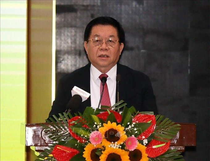 Đồng chí Nguyễn Trọng Nghĩa, Bí thư Trung ương Đảng, Trưởng Ban Tuyên giáo Trung ương phát biểu.