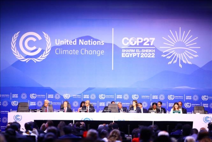 Quang cảnh lễ khai mạc Hội nghị COP27 tại thành phố Sharm El-Sheikh, Ai Cập ngày 6/11/2022. Ảnh: AFP/TTXVN